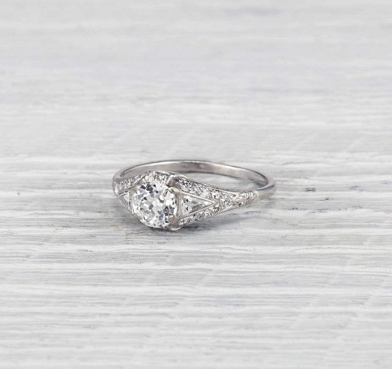 1.04 Carat Art Deco Shreve & Co. Diamond Engagement Ring