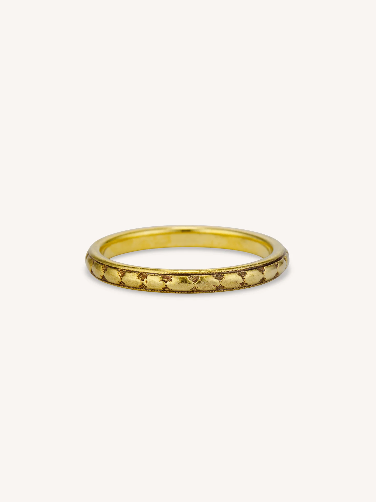 1940's Humbert & Son Gold Engraved Vintage Wedding Band, America - Size 6