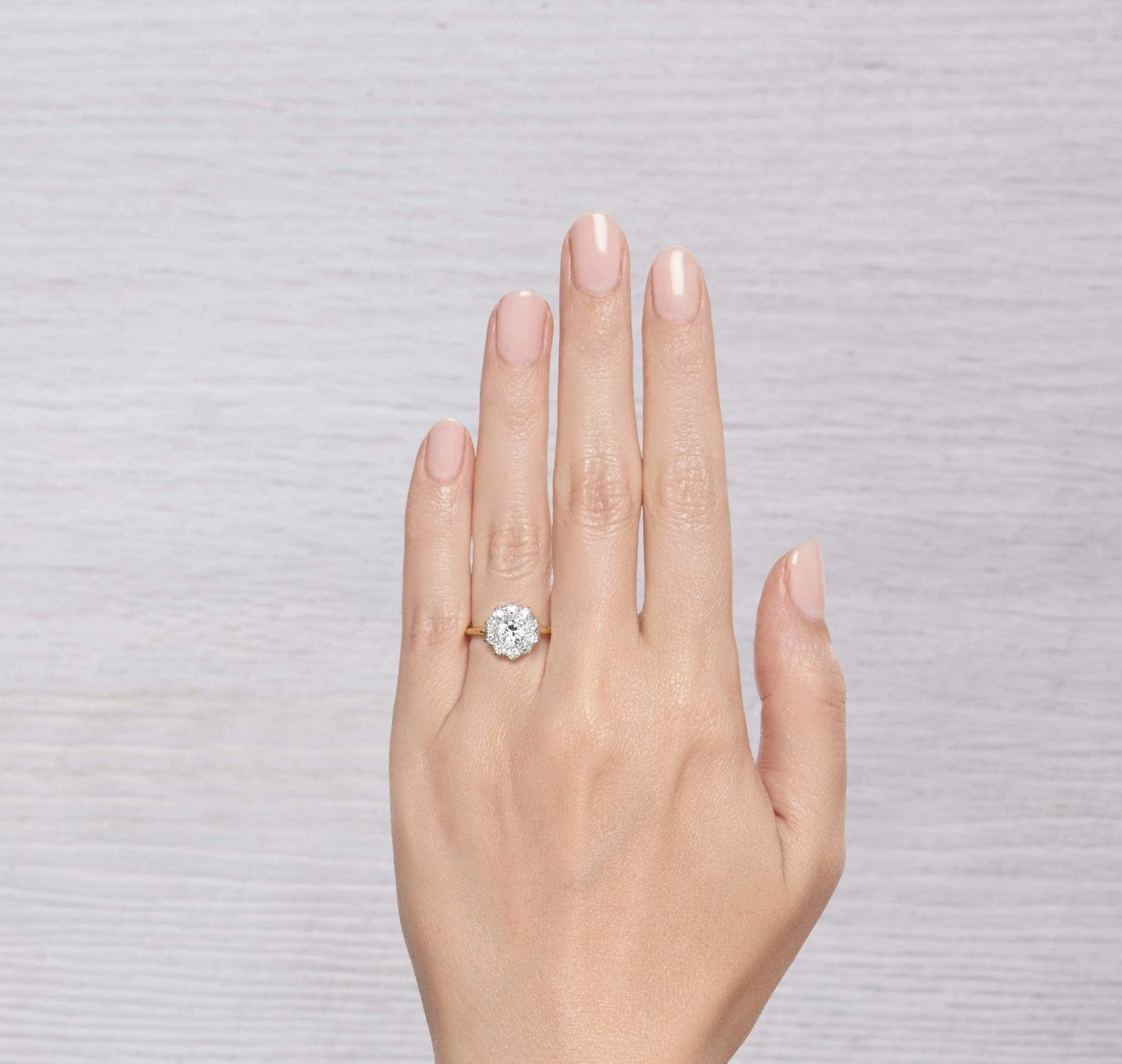 .56 CARAT EDWARDIAN DIAMOND CLUSTER ENGAGEMENT RING - Image 6