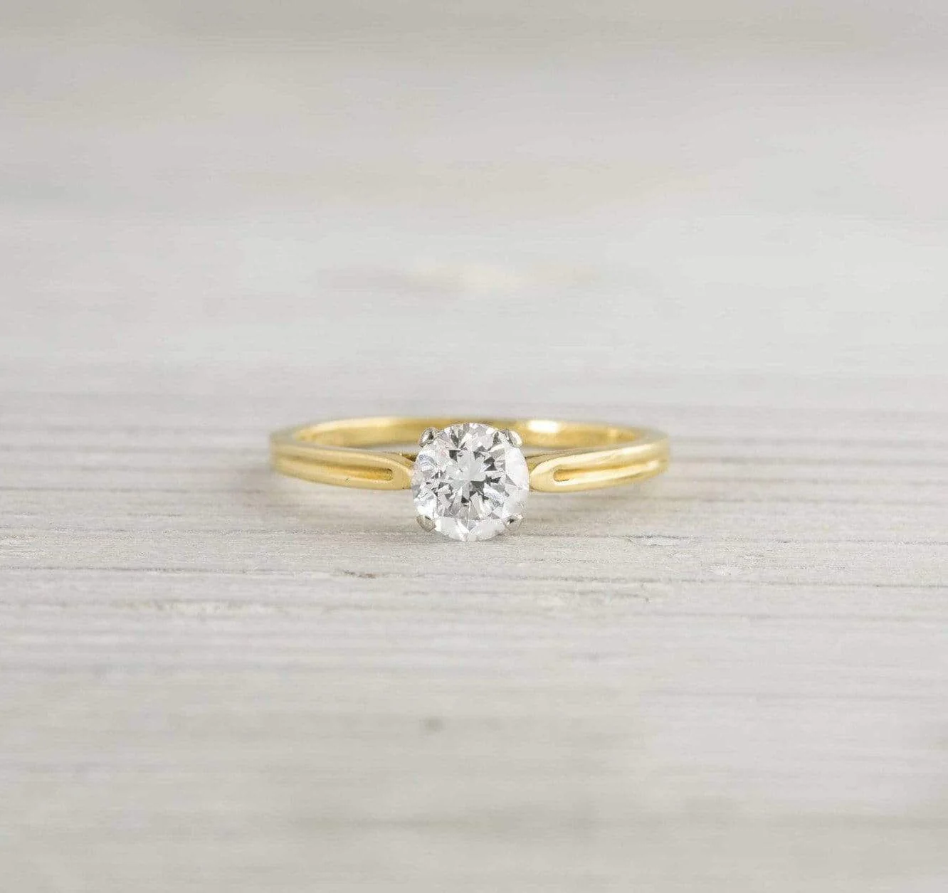 .71 Carat Vintage Tiffany & Co. Gold Solitaire Engagement Ring - Image 2