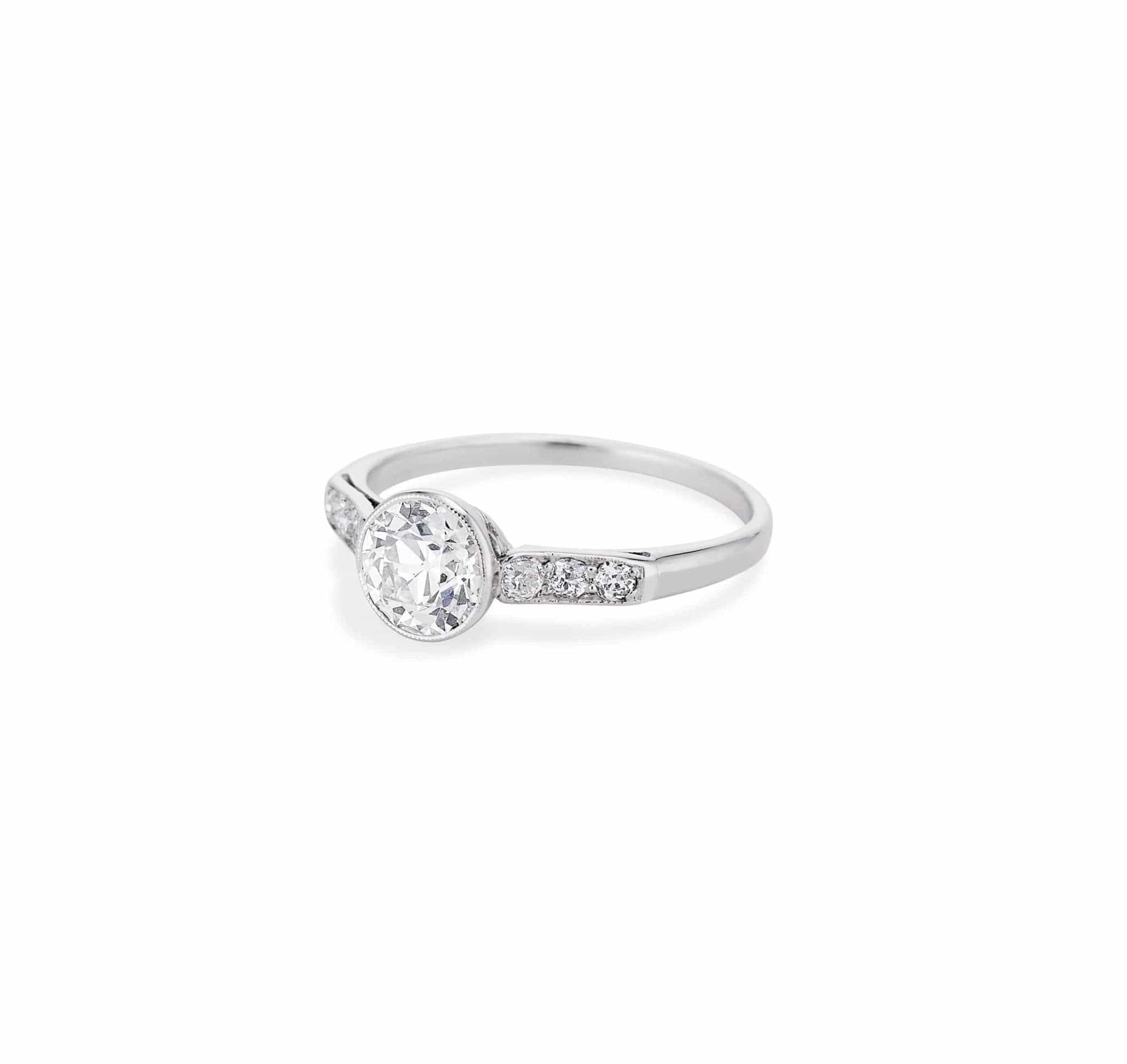 Art Deco 1.04 Carat Old European Cut Diamond Ring