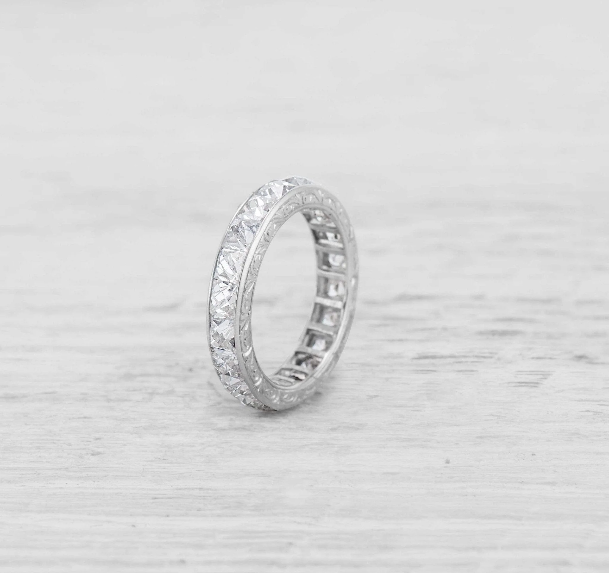 ART DECO FRENCH CUT DIAMOND ETERNITY BAND