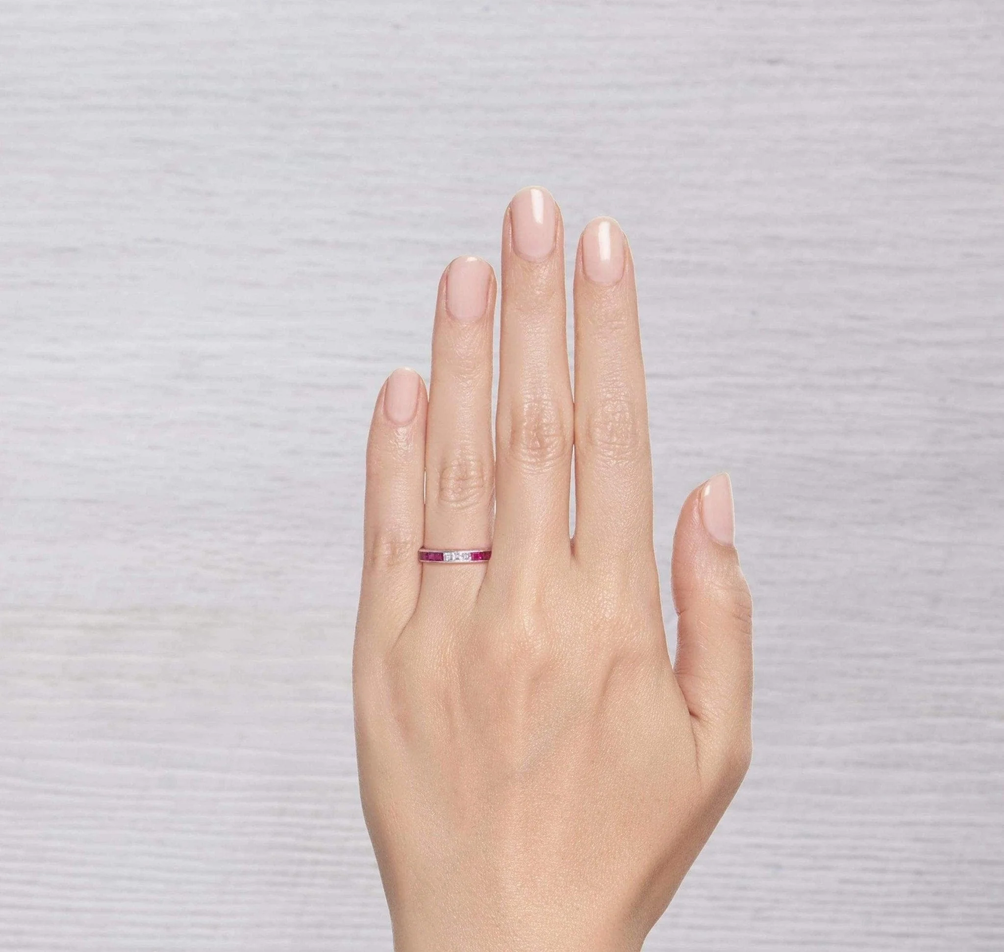 ART DECO RUBY AND DIAMOND ETERNITY BAND - Image 4