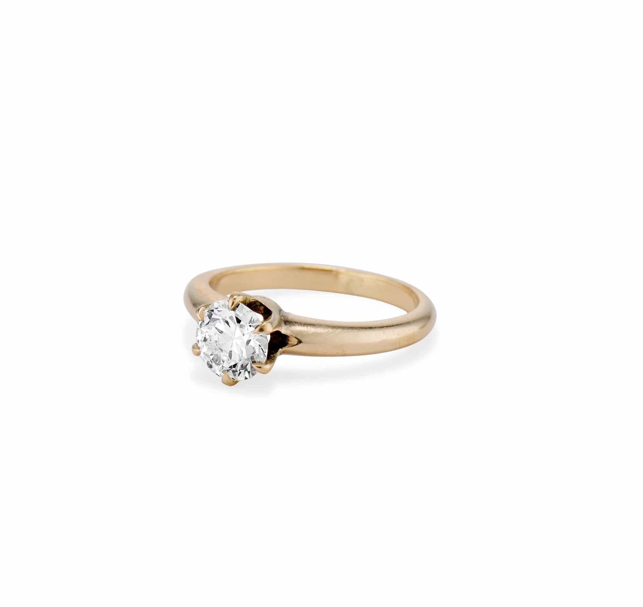 Early Art Deco .85 Carat Transitional Diamond Solitaire Engagement Ring - Image 2
