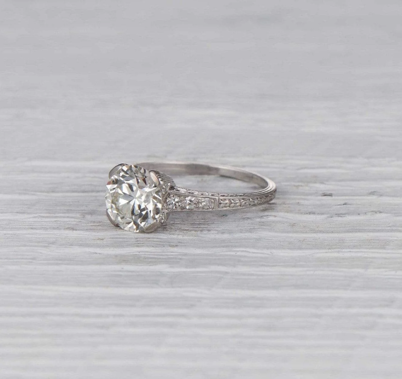 2.33 Carat Early Art Deco Engagement Ring