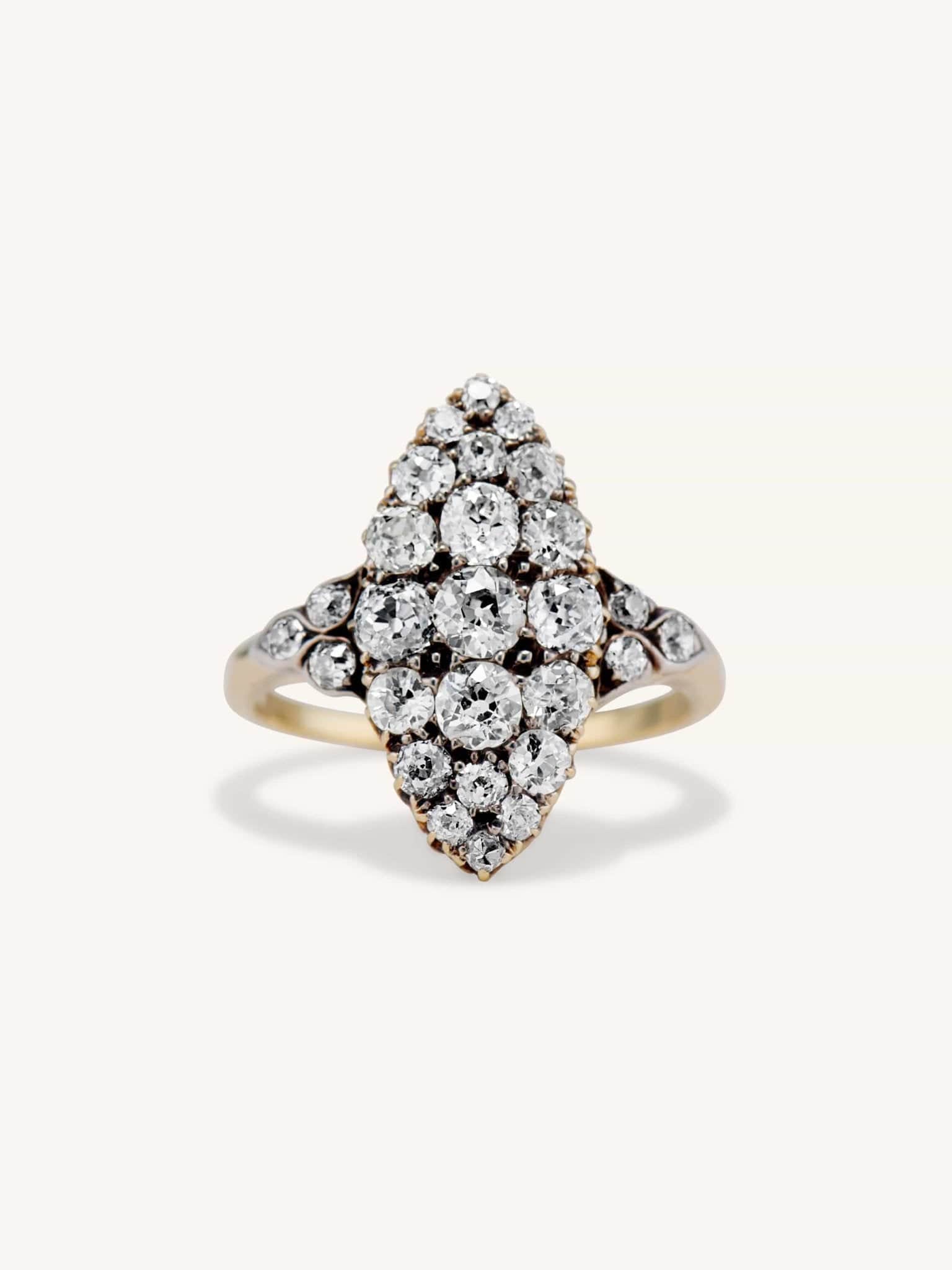 Edwardian 2.15 Carat Old Mine Diamond Dinner Ring