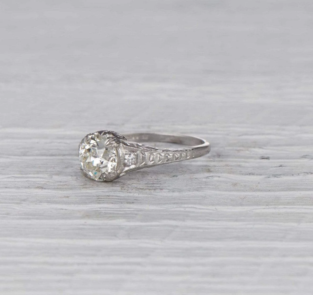 1.28 Carat Early Art Deco Diamond Engagement Ring