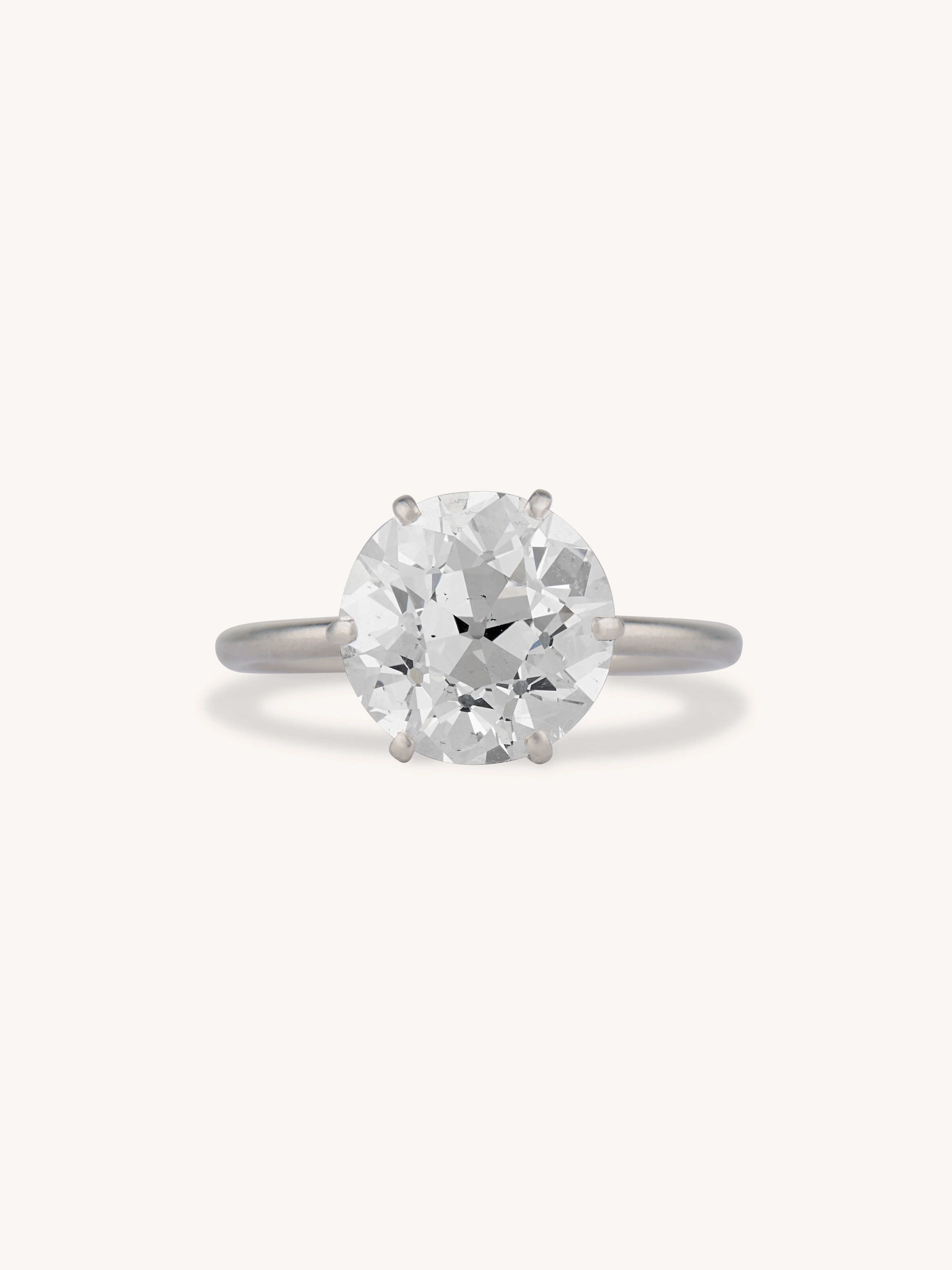 Edwardian 4.39 Carat Old European Diamond Solitaire Antique Engagement Ring