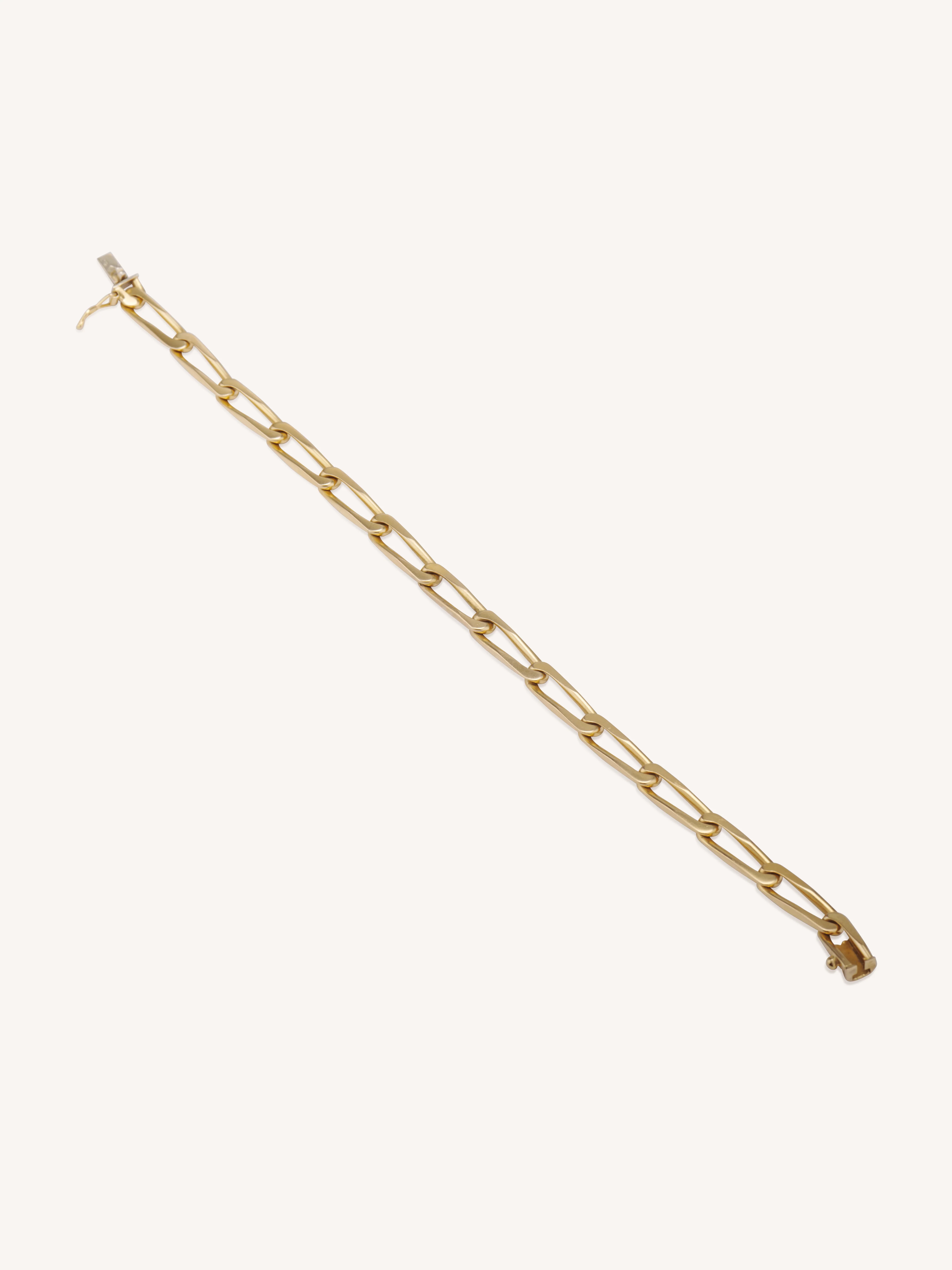 Gold Paperclip Link Vintage Chain-Link Bracelet, France