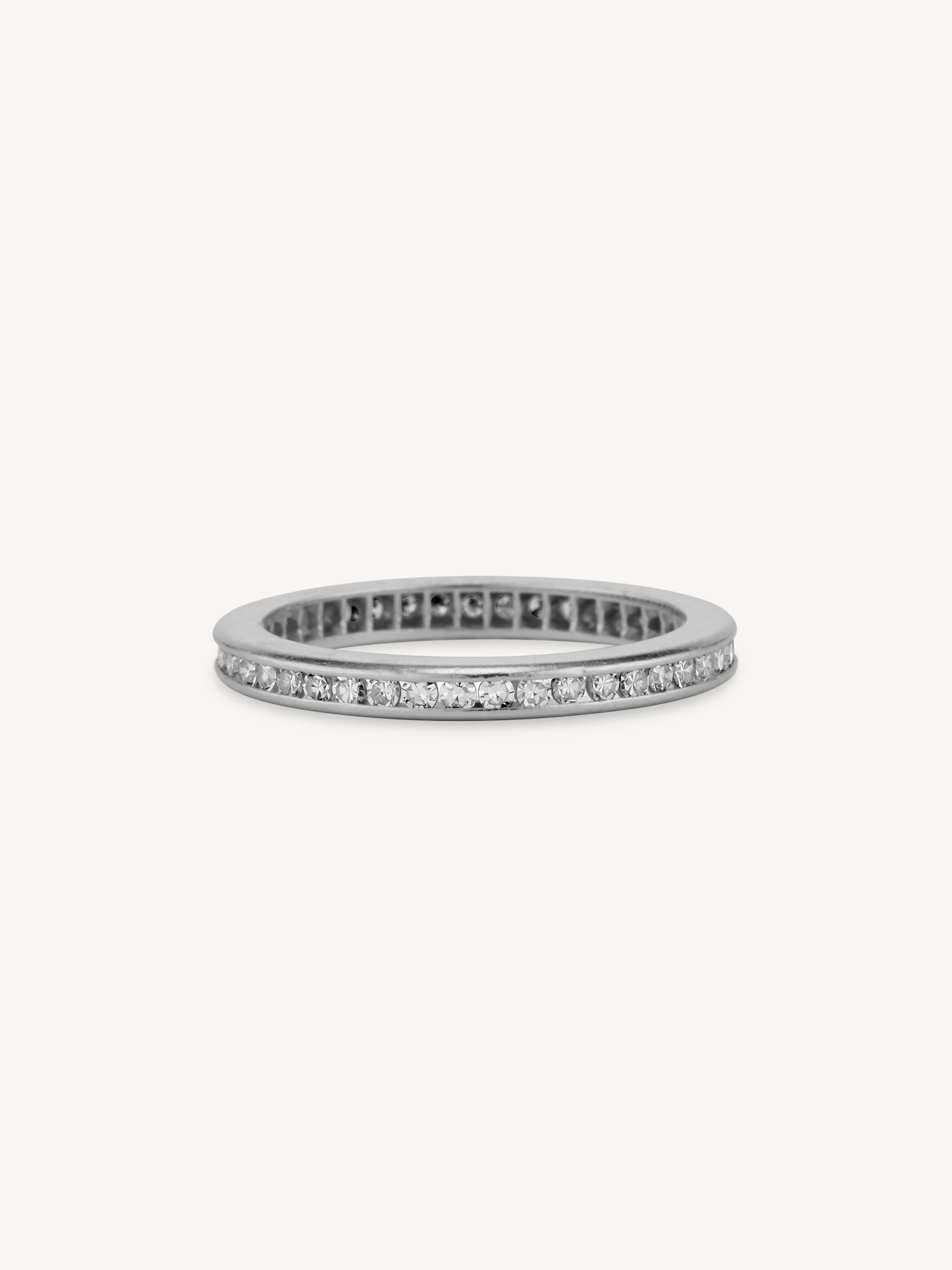 J.E. Caldwell Art Deco Diamond Eternity Wedding Antique Band Size 5