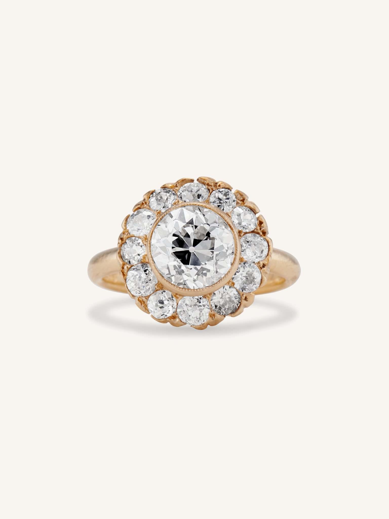 Late Art Deco 2.02 Carat Old European Cut Diamond Cluster
