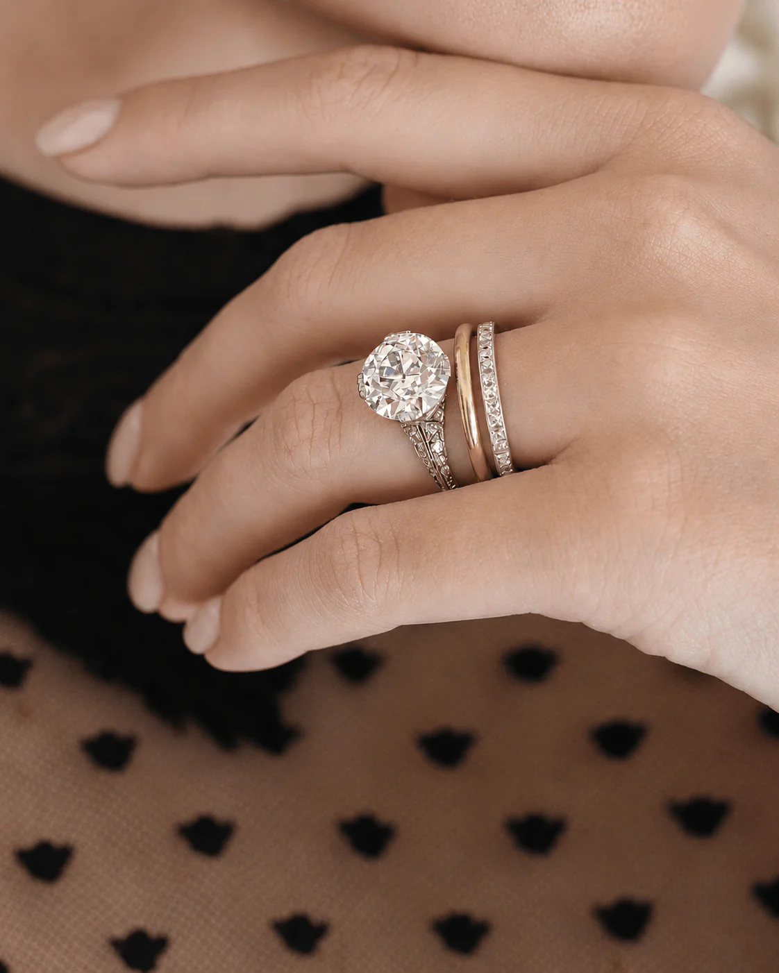 Art Deco Marcus & Co. 4.94 Carat Transitional Cut Diamond Vintage Engagement Ring - Image 7