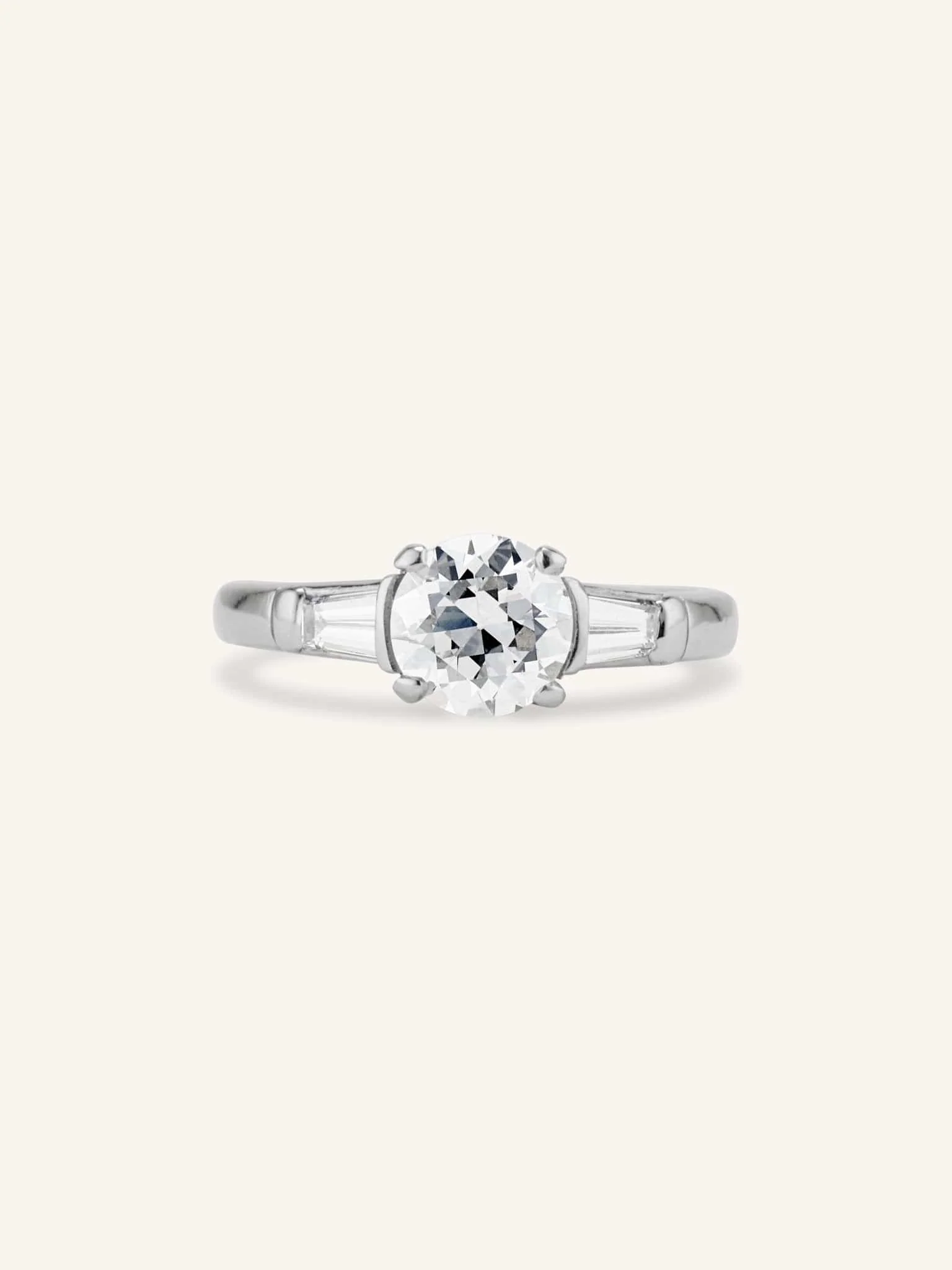 Tiffany & Co. Midcentury 1.02 Carat Transitional Cut Vintage Diamond Ring