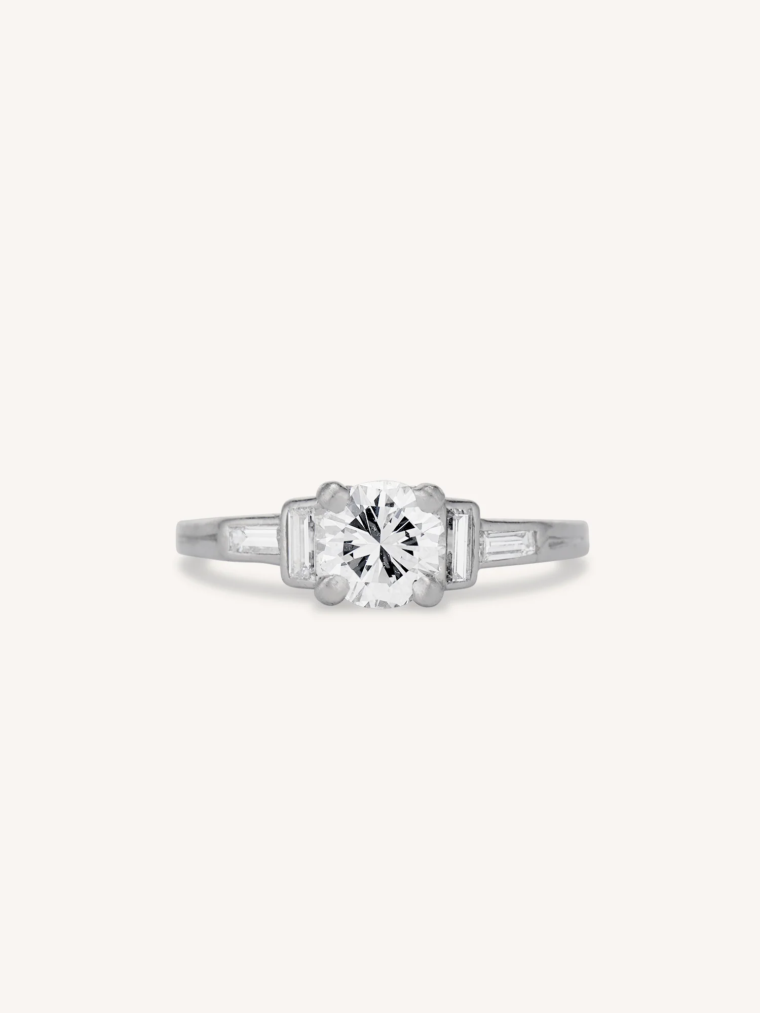 Midcentury Tiffany & Co. Round Brilliant Cut Diamond Solitaire Vintage Engagement Ring
