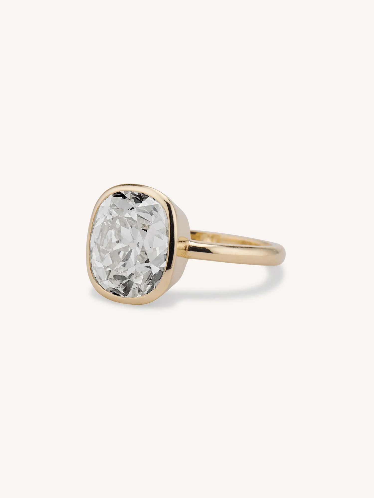 Classic Old Mine Cushion Cut Diamond Bezel Solitaire Engagement Ring 5.88 - Image 2