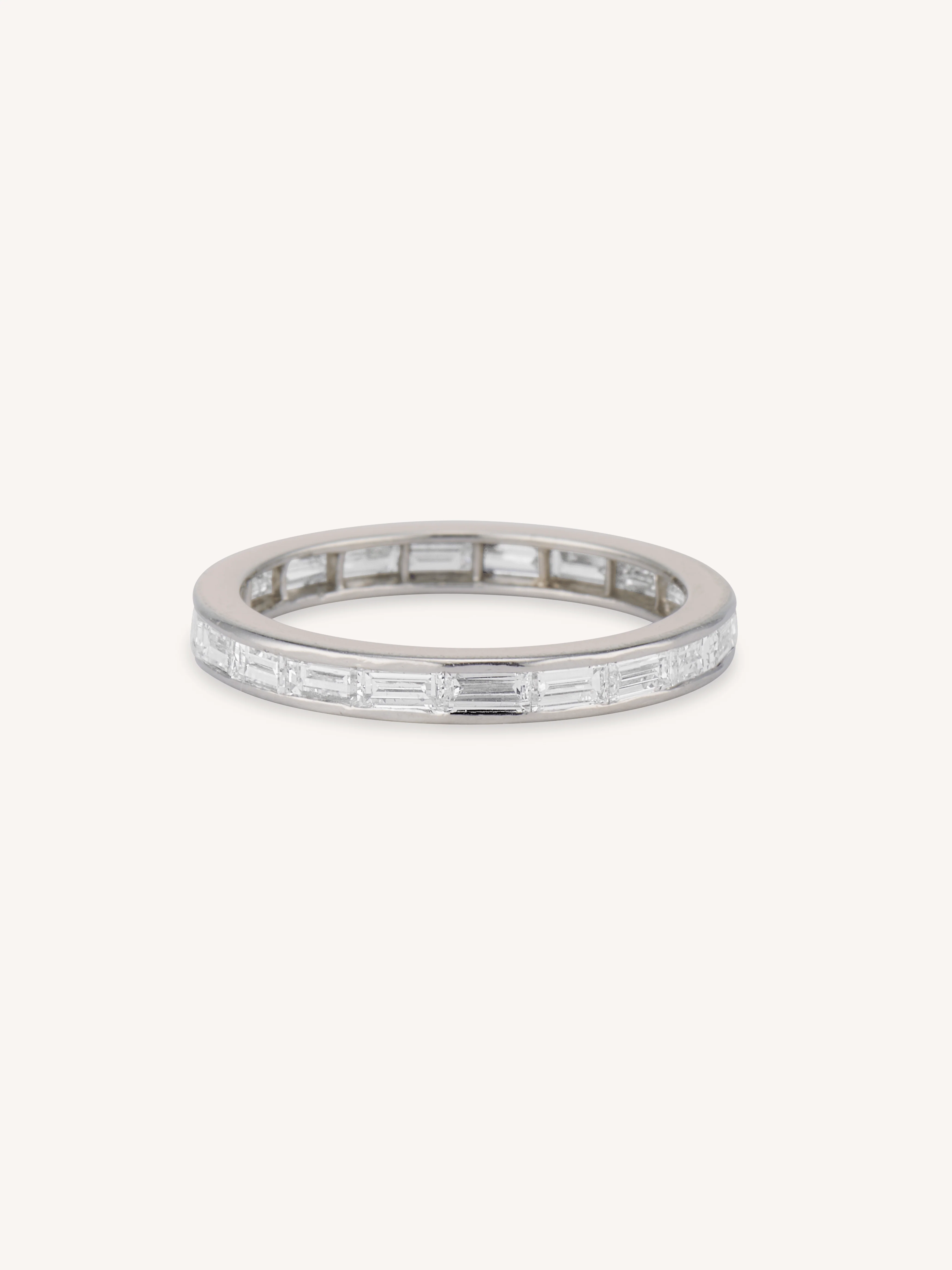 Oscar Heyman 2 Carat Baguette Cut Diamond Platinum Vintage Eternity Band - Size 7.25