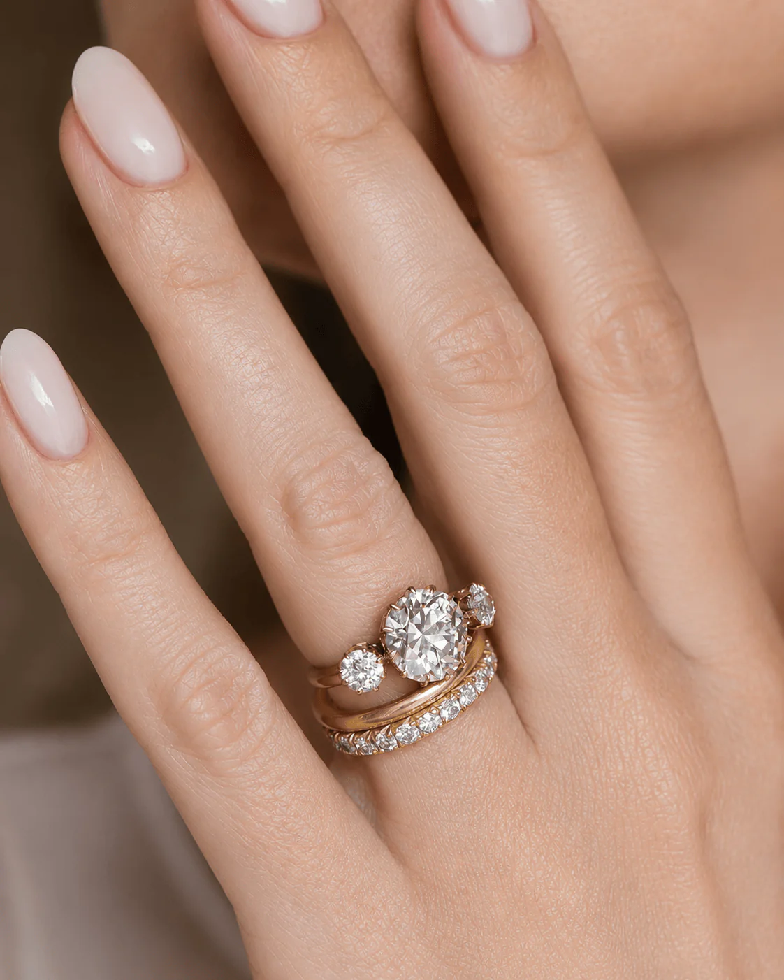 Victorian 3.04 Carat Three Stone Antique Old European Diamond Gold Engagement Ring - Image 3