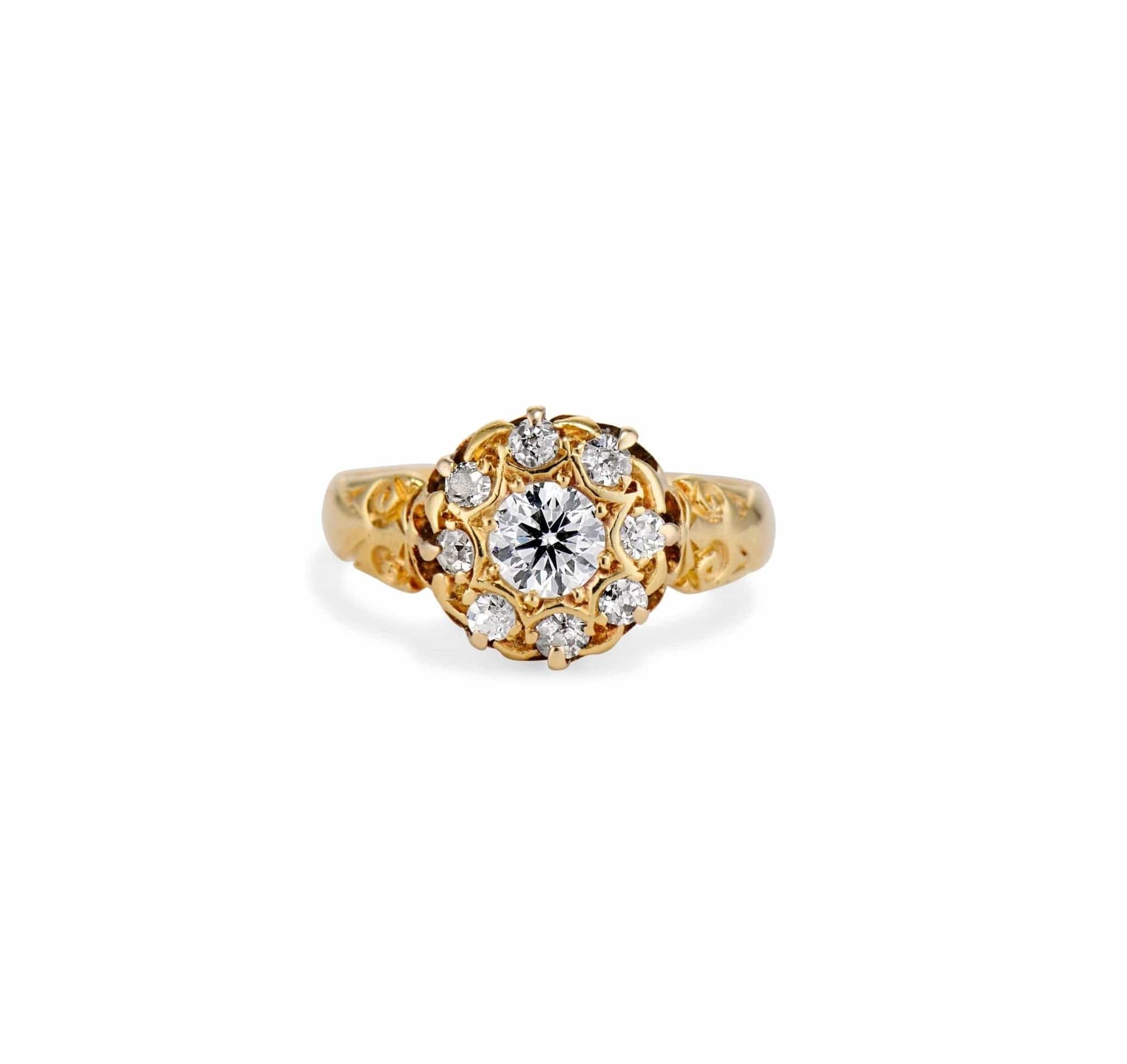 Victorian .33 Carat Old European Diamond Engagement Ring, England