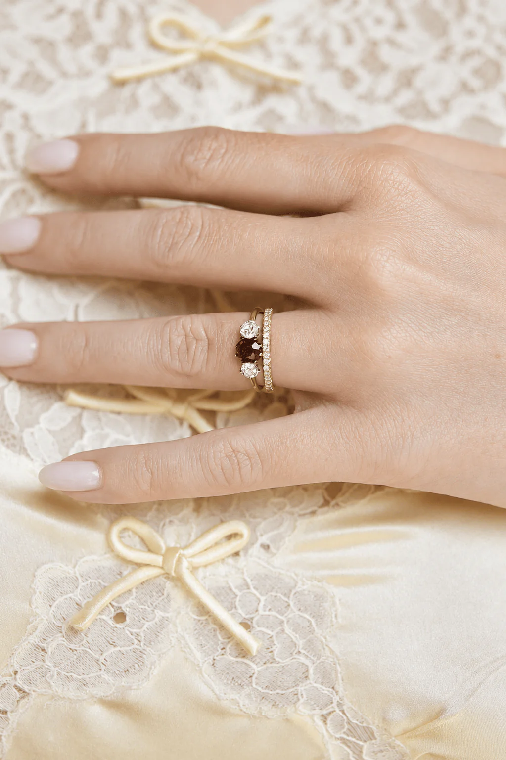 Victorian Red Spinel & Diamond Three Stone Antique Engagement Ring - Image 6