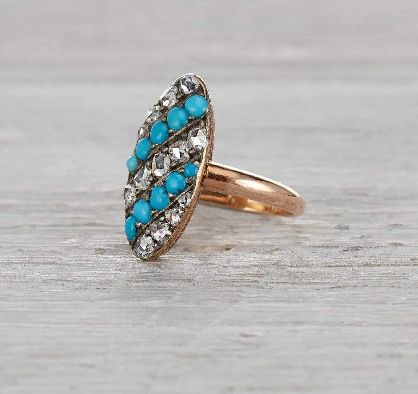 Victorian Turquoise and Diamond Ring