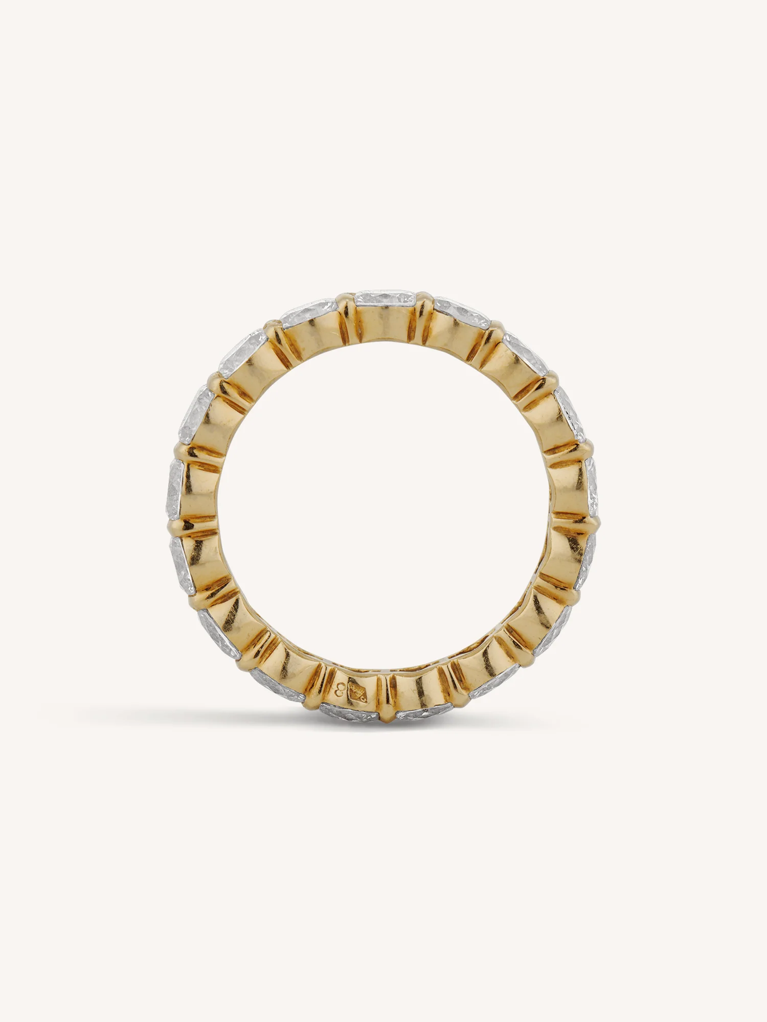 Van Cleef & Arpels Diamond 18K Yellow Gold Vintage Eternity Band - Size 6 - Image 5